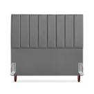 Cabeceira De Casal Queen Carla 160 cm Com Frame Em Couro Cinza