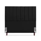 Cabeceira De Casal Queen Carla 160 cm Com Frame Em Couro Preto