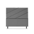 Cabeceira de Casal Queen Cristal 160 cm material sintético Cinza