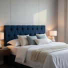 Cabeceira de Fixação na Cama Solteiro 90x117cm Na Cor Azul Marinho Cabeceira de Fixação na Cama Solteiro 90x117cm Na Cor Azul Marinho