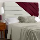 Cabeceira de Luxo para Box Casal 140cm Veludo Bege/Marsala SOFA STORE