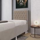 Cabeceira Decorativa Estofada Bellatrix 90 para Cama de Solteiro Sued Capuccino Aradecor