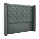 Cabeceira Decorativa Queen Size 1,84M Loewe Veludo Cinza G63 - Gran Belo