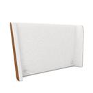 Cabeceira Design para Cama King Torres Pés em Madeira PU/Bouclê Caramelo/Off White G91 - Gran Belo