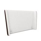 Cabeceira Design para Cama Queen Torres Pés em Madeira PU/Bouclê Marrom/Off White G91 - Gran Belo