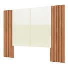 Cabeceira Detalhe Ripado 165cm em 100% MDF Freijó Off White Dalla Costa