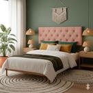 Cabeceira Dubai P/ Cama Box Casal Capitonê Dobravel 1,40 cm Rosê