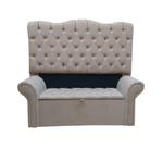 Cabeceira e Recamier Báu Realeza Solteiro 0,90 - Bege Escuro