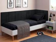 Cabeceira em formato L para cama solteiro estofada suspensa - para cama box