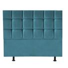 Cabeceira Espanha Cama Box Casal 195 cm Suede Azul Turquesa