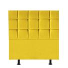 Cabeceira Espanha Cama Box solteiro 100 cm Suede Amarelo