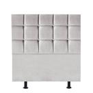 Cabeceira Espanha Cama Box solteiro 100 cm Suede Cinza Claro