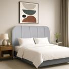 Cabeceira Estofada 140 cm Para Cama Box Casal Linho Luxo - Clique Chique