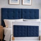 Cabeceira Estofada 140cm Dobrável p/ Cama de Casal Moderna Cor:Areia