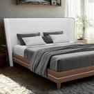 Cabeceira Estofada 160cm Lugano Linho material sintético Cama Box Queen Larbelle Moveis
