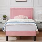 Cabeceira estofada ajustável Bed Frame VECELO Twin Size