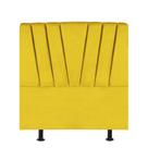 Cabeceira Estofada Bélgica 100cm Solteiro Para Cama Colchão Box Quarto Suede Amarelo - Aurora Line