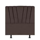 Cabeceira Estofada Bélgica 90cm Solteiro Para Cama Colchão Box Quarto material sintético Marrom - Aurora Line