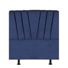 Cabeceira Estofada Bélgica 90cm Solteiro Para Cama Colchão Box Quarto Suede Azul Marinho - Aurora Line