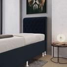 Cabeceira Estofada Bellatrix 90 para Cama de Solteiro Sued Azul Marinho Aradecor Cabeceira Estofada Bellatrix 90 para Cama de Solteiro Sued Azul Marinho Aradecor