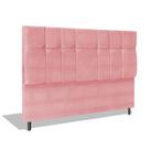 Cabeceira Estofada Box Casal King Size Encosto Para Cama Opala 195x126 CM Rosa JBE Móveis