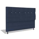 Cabeceira Estofada Box Casal Queen Size Encosto Para Cama Audi X1 164x126 CM Azul Marinho