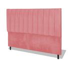 Cabeceira Estofada Box Casal Queen Size Encosto Para Cama Corola 164x126 CM Rosa