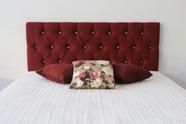 Cabeceira Estofada Cama Box 1.40m Painel Cor Vinho Bordo botoes cristais