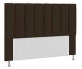 Cabeceira Estofada Cama Box Casal 140 cm Carla - Marrom