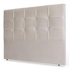 Cabeceira Estofada Cama Box Casal King Size Fiorella 195cm Suede Marfim - Desk Design