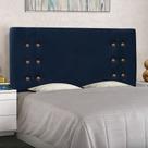 Cabeceira Estofada Cama Box Casal Queen Size Monreale 160cm Suede Azul Marinho - Abmaza