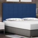 Cabeceira Estofada Cama Box Casal Queen Size Verona 160cm Suede Azul Marinho - Abmaza