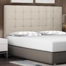Cabeceira Estofada Cama Box Casal Queen Size Verona 160cm Suede Bege - Abmaza