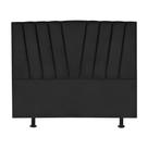 Cabeceira Estofada Cama Box King 195 Cm Louise Linho preto