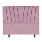 Cabeceira Estofada Cama Box King 195 Cm Louise Suede rosa
