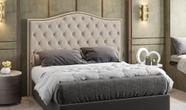 Cabeceira Estofada Cama Box King 1,95 Viana para Quarto em Linho Bege Larbelle