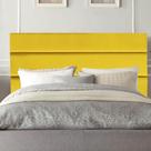 Cabeceira Estofada Cama Box King 195cm Argentina Suede Amarelo- Mabe Magazine