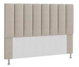 Cabeceira Estofada Cama Box Queen 160 cm Carla - Bege