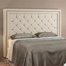 Cabeceira Estofada Cama Box Queen 1,60 Padano para Quarto material sintético Bege Larbelle