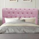Cabeceira Estofada Cama Box Queen 160cm París Veludo Rosa Bebe- MABE MAGAZINE