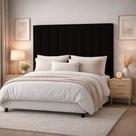 Cabeceira Estofada Cama Box Queen 1,60m Capri Suede Marrom