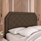 Cabeceira Estofada Cama Box Queen Florença Suede Marrom - Móveis Arapongas