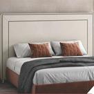 Cabeceira Estofada Cama Box Solteiro 0,90 Classic para Quarto em material sintético Bege Claro Larbelle