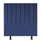 Cabeceira Estofada Cama Box Solteiro 100 Cm Maria Suede Azul Marinho