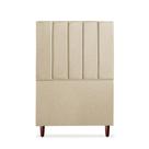 Cabeceira Estofada Cama Box Solteiro Carla 100cm Linho Cabeceira Estofada Cama Box Solteiro Carla 100cm Linho