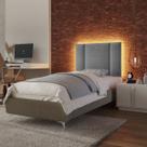 Cabeceira Estofada Cama Box Solteiro com LED Splend 90 cm