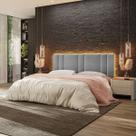 Cabeceira Estofada Cama Casal King Size LED Splend 200 cm