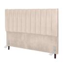Cabeceira Estofada Cama Solteiro 90 Cm Luna Veludo e Frame bege