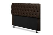 Cabeceira estofada capitone casal paris marrom 140x130 cm