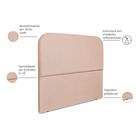 Cabeceira Estofada Casal Alana 140cm Linho Rose